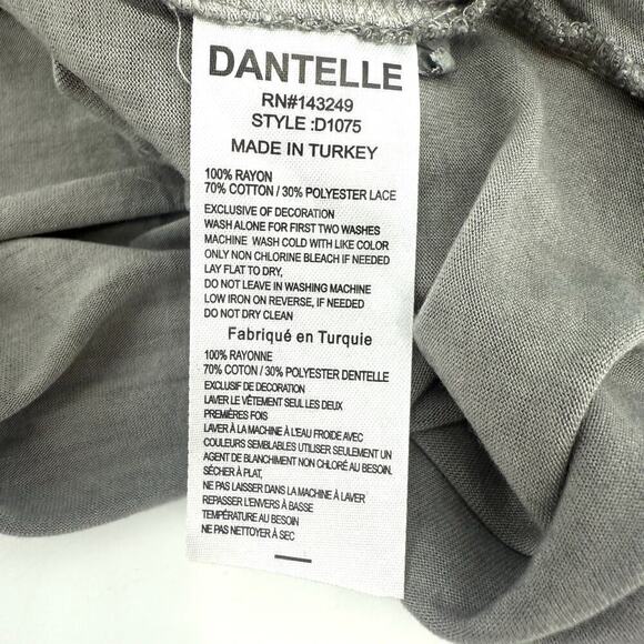 Dantelle NWT Distressed Faded Gray Tunic T-Shirt with Lace Back Women’s Small - Picture 8 of 10